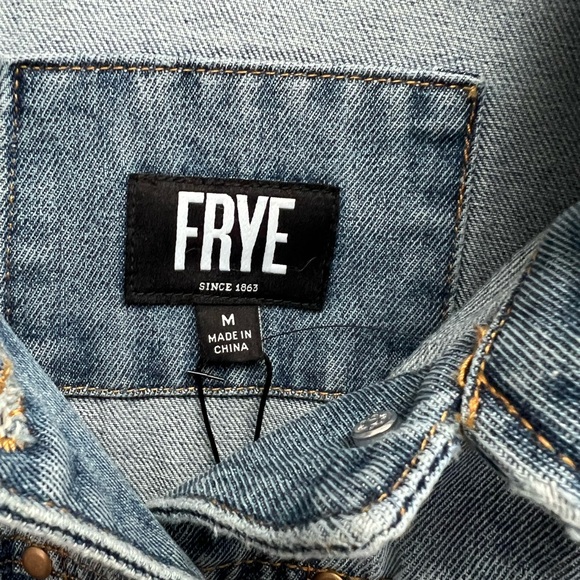 NWT FRYE Studded Denim Jacket, M - Picture 3 of 6